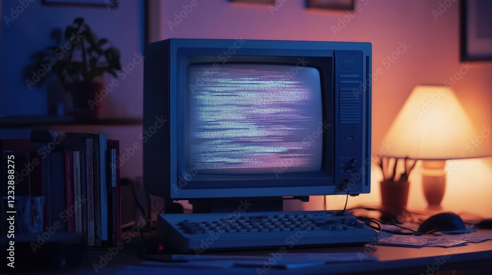 Aufkleber Retro Computer Screen Displays Lines Of Code