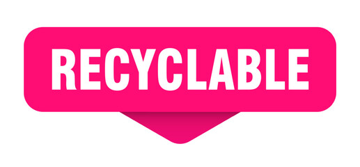 recyclable sticker. recyclable sign on transparent background