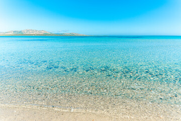 Crystal clear water in La Pelosa beach