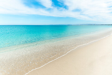Crystal clear water in an empty beach