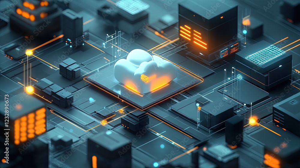 Poster Cloud Computing Network Digital Infrastructure System