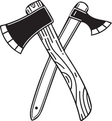 Knife Rustic Tool for Gardening, Silhouette vector art illustration with a white background