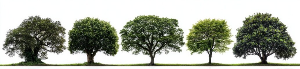 Fototapeta premium Collection of trees including maple, oak, birch, and chestnut