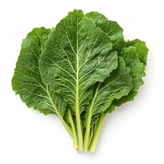 Fresh collard greens with vibrant green leaves, perfect for salads or cooking, showcasing their natural texture and color.