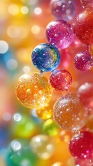 Fototapeta premium Vibrant Colorful Glass Beads Abstract Background