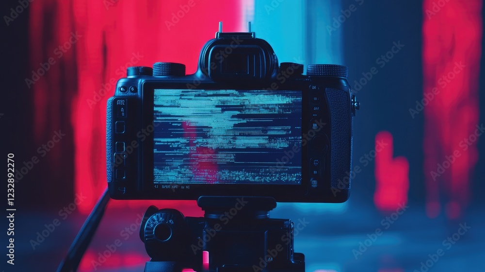 Poster Digital Camera Displaying Programming Code