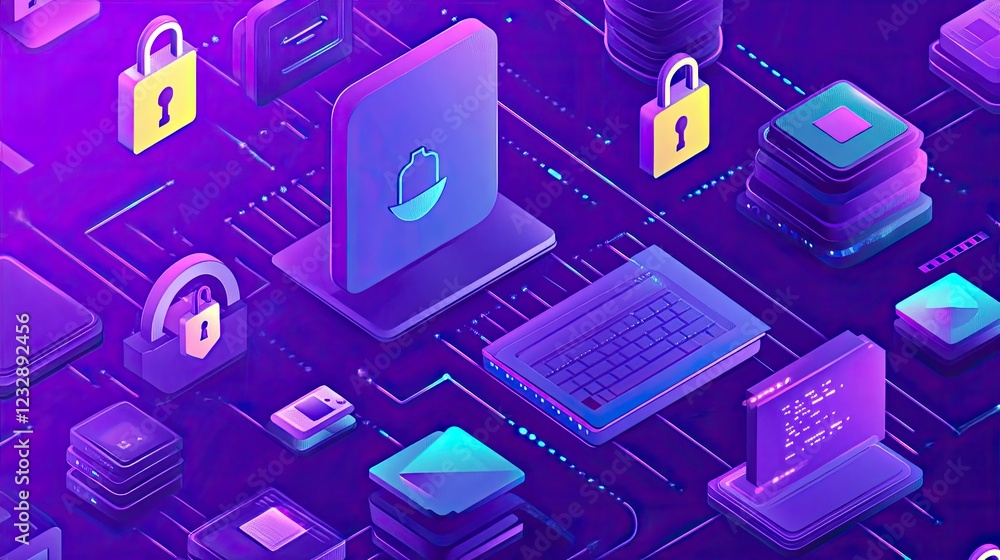 Poster Cyber Security System Network Data Protection