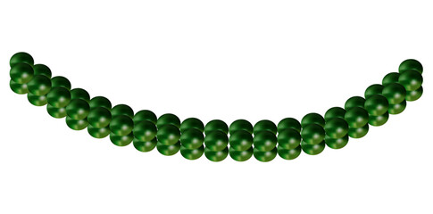 Multilayer Pearl Necklace On White Background, Vintage Jewelry Beads Garland Vector Illustration.	