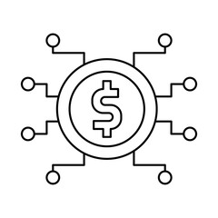 Digital Finance Icon &ndash; Blockchain-Based Financial Transactions and Digital Banking