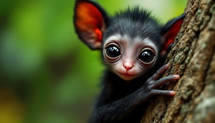 Obraz premium Adorable Baby Aye Aye Monkey Portrait Wildlife Photography