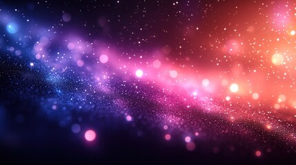 Obraz premium Abstract cosmic nebula with vibrant colors and glowing particles.