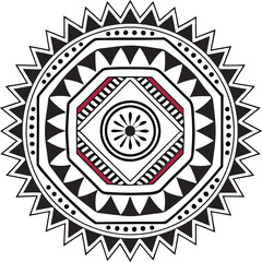 Obraz premium Sacred Geometry Mandala Collection: Hexagonal, Tribal, and Abstract Designs in Black & White