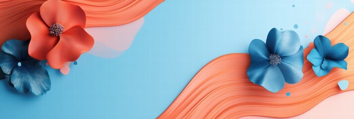 Promotional flyer design featuring vibrant colors and floral elements for marketing materials