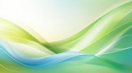 Obraz premium Abstract green and blue wave background.
