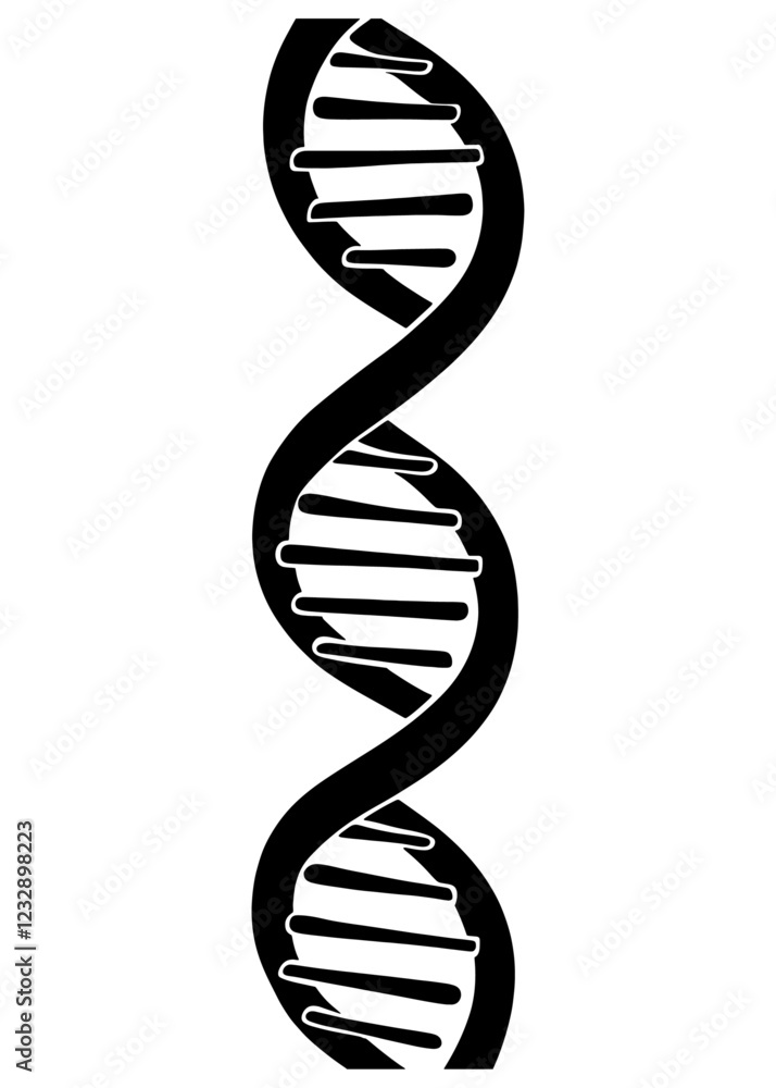 Fototapete rotating dna, genetic engineering scientific concept. rendered loopable animation of rotating dna gl
