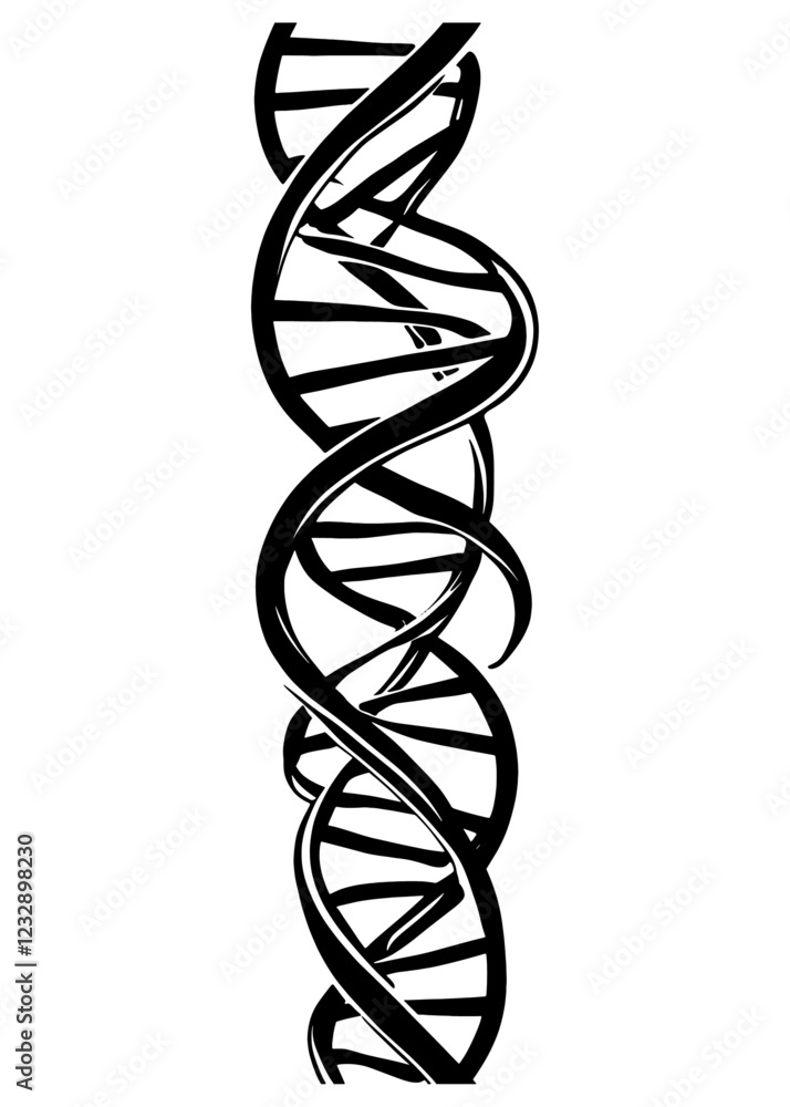 Fototapete rotating dna, genetic engineering scientific concept. rendered loopable animation of rotating dna gl