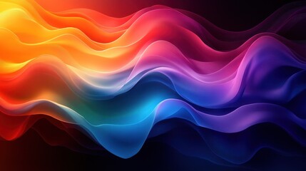 Obraz premium Colorful waves flow with red, orange, blue, and purple hues.