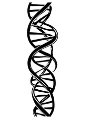 Rotating DNA, Genetic engineering scientific concept. rendered loopable animation of rotating DNA glowing molecule on blue background. Genetics concept. Animation rotation of model DNA