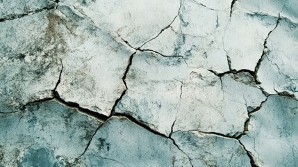 Obraz premium A cracked and broken surface, possibly a rock or a wall