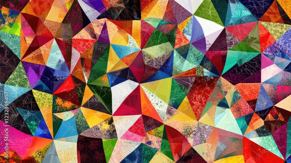 Poster abstract colorful triangular geometric pattern design