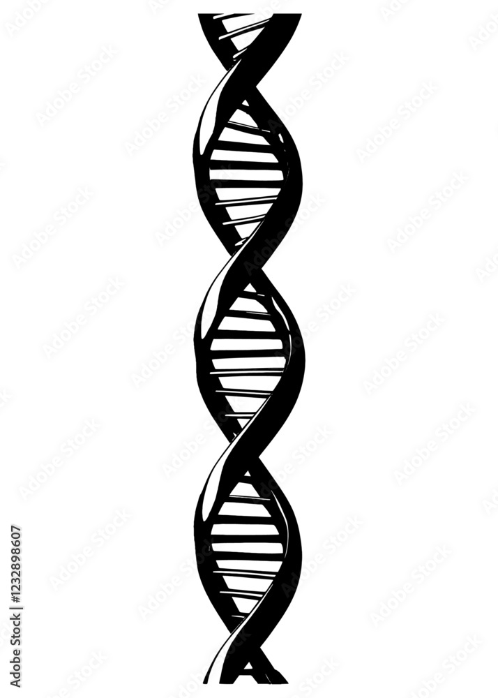 Fototapete rotating dna, genetic engineering scientific concept. rendered loopable animation of rotating dna gl