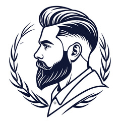 Adobe Illustrator Artwork beard-logo-vector-illustration--barbershop-logo