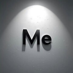 Minimalist Black Me Sign on White Wall