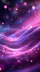 Fototapeta premium Sparkling Purple and Pink Abstract Background - Glittering Waves of Light