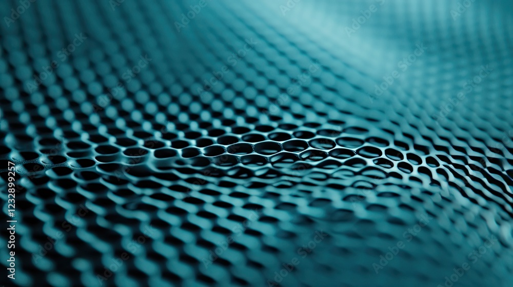 Aufkleber Abstract Teal Textured Surface with Hexagonal Pattern