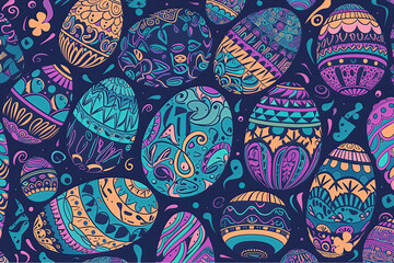 Naklejka premium Easter egg background pattern