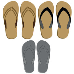 Sandal silhouette for the holiday season and enjoying the beach and surfing