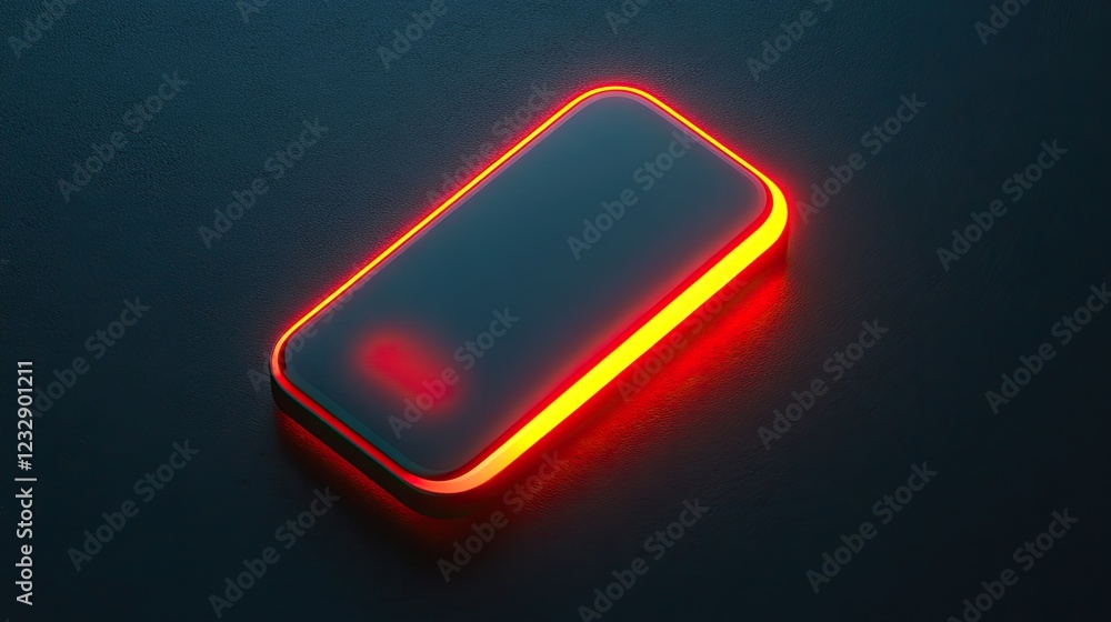 Poster illuminated smartphone displaying modern design