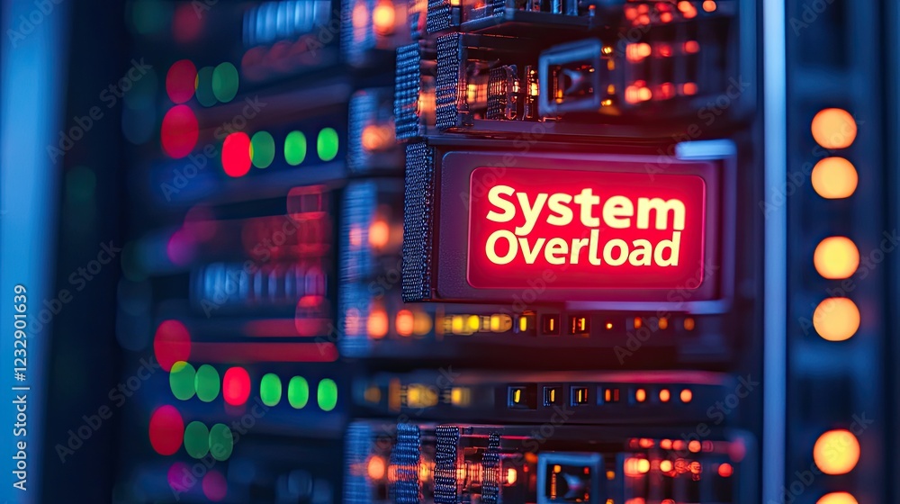 Aufkleber Server Rack Displays System Overload Warning