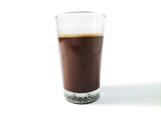 a glass chocolate milk