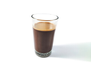 a glass chocolate milk