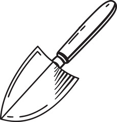 Knife Rustic Tool for Gardening, Silhouette vector art illustration with a white background
