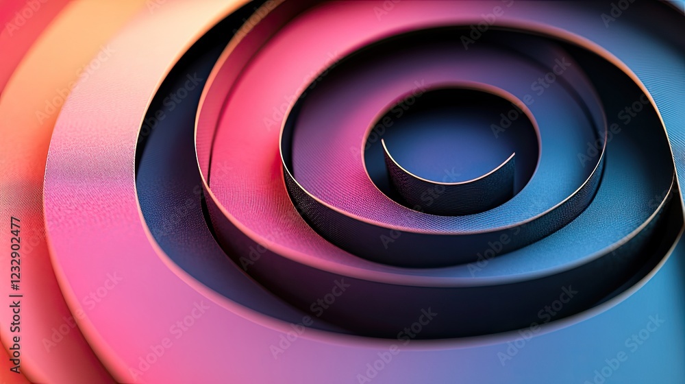 Poster Abstract Colorful Spiral Design Showing Depth and Texture