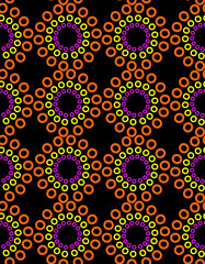 Merry Halloween Dots in Bright Circles Repeat Pattern