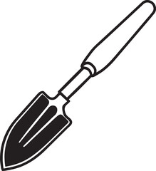 Knife Rustic Tool for Gardening, Silhouette vector art illustration with a white background