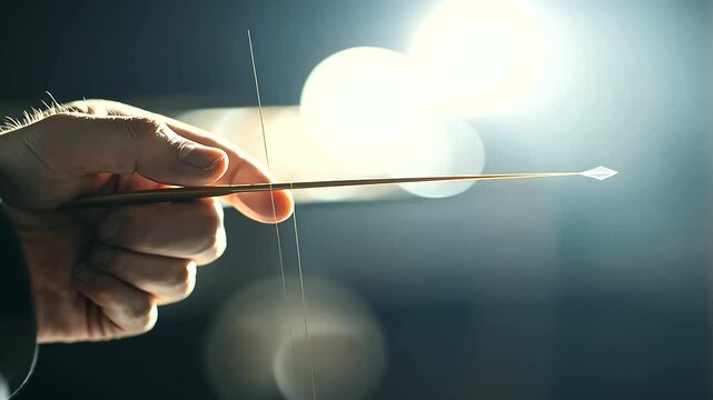 Professional Archer Aiming with Precision and Focus