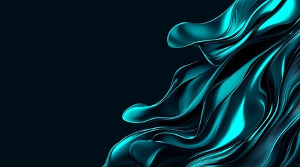 Obraz premium Abstract Teal Liquid Swirls Design Background