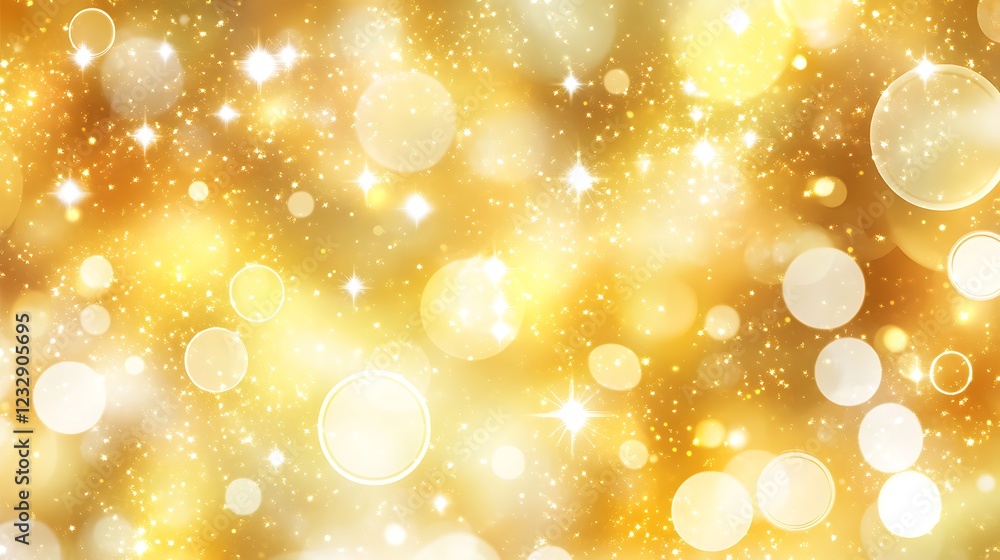 Aufkleber golden abstract background with sparkling lights and bokeh