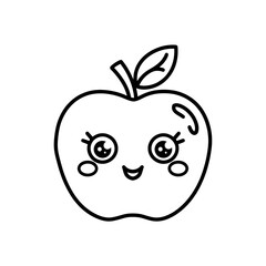 apple coloring page for toddlers