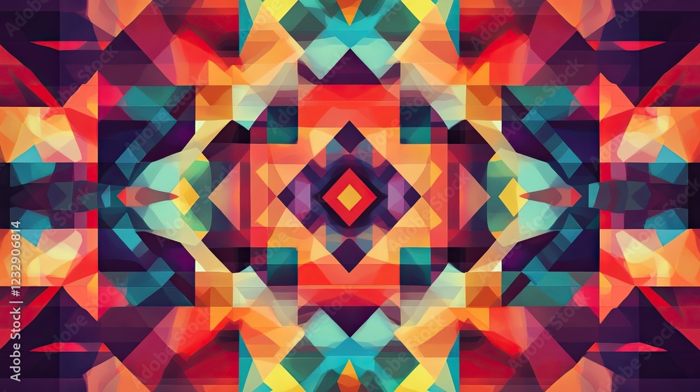 Poster abstract geometric pattern colorful design