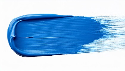 blue paint stroke isolated on transparent or white background, png
