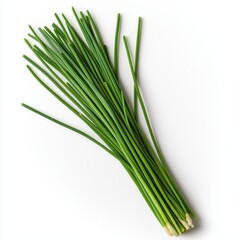 Fresh green chives, a delicate herb, known for their mild onion flavor, ideal for garnishing and enhancing various dishes.