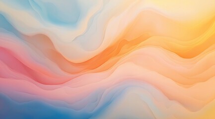 Fototapeta premium beautiful light background with wave-like shapes in light yellow, orange, pink and blue tones. Delicate and attractive background