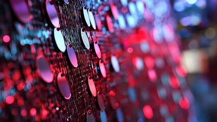close up red sequin abstract background glitter glow bokeh light  - Powered by Adobe