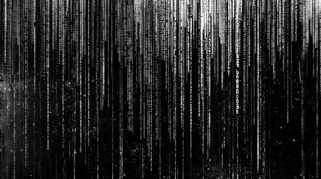 Abstract Digital Background with Vertical Lines and Code Texture