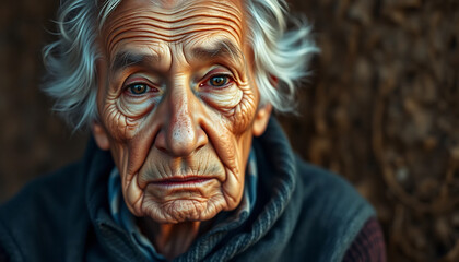 Portrait of a thoughtful elderly person